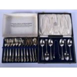 A SET OF VICTORIAN SILVER SPOONS London 1862 & Siam silver ware. 265 grams. (qty)