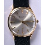 A 14CT GOLD LUCIEN PICARD WRISTWATCH. 24.4 grams. 3.5 cm wide inc crown.