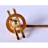 AN ANTIQUE 15CT GOLD PIN. 1 grams. 5.75 cm long.