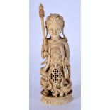 A 19TH CENTURY CHINESE CARVED IVORY CHESS PIECE Qing. 75 grams. 12 cm high.