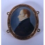 A CHARMING ANTIQUE PAINTED IVORY PORTRAIT MINIATURE. 8.7 grams. 3.5 cm x 3 cm.