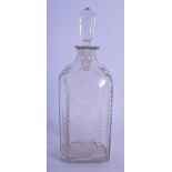 A VICTORIAN BRANDY DECANTER AND STOPPER 21 cm high.