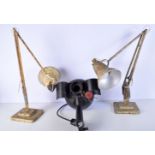 Pair of vintage Anglepoise lamps together with a leitz wetzlar lamp (3).