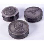A collection of WW2 related snuff pots 7cm (3).