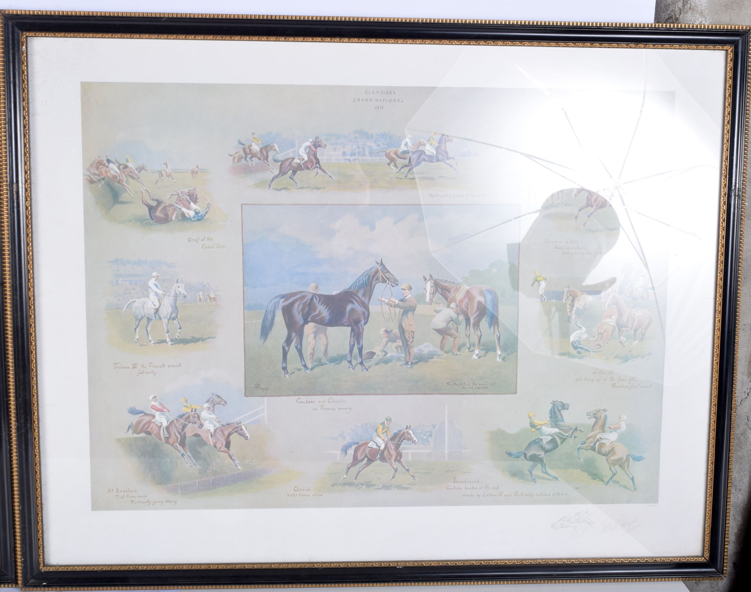 A large pair of Horse racing prints by Alfred Bright 42 x 60 cm (2) - Image 3 of 8