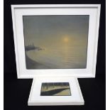 A large framed oil on board by Barry McGlashan entitled Cape Elizabeth 2003 together with a smaller