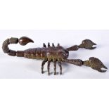 A JAPANESE BRONZE SCORPION. 9cm x 4cm, weight 55g