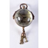 AN ANTIQUE OMEGA BALL CLOCK. 8.6cm x 3.6cm, weight 35g