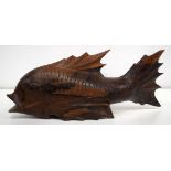 A South East Asian carved wood fish 28 cm.