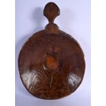 AN ANTIQUE CARVED WOOD TREEN DAIRY BOWL. 40 cm x 24 cm.
