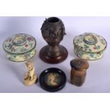 A PAIR OF 19TH CENTURY CHINESE CANTON BOXES etc. (6)