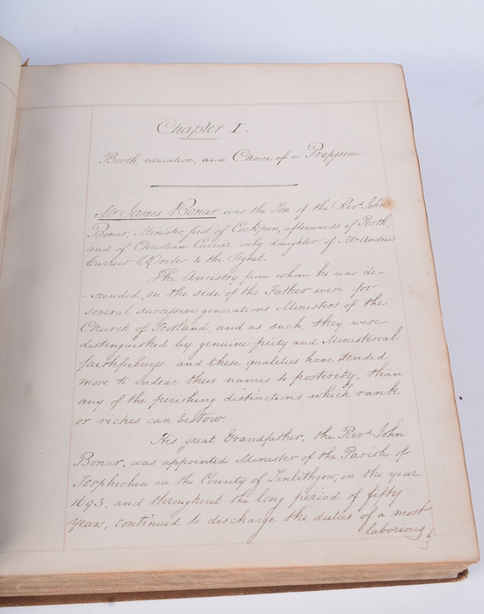 A book containing the hand written memoirs of James Bonar (1757-1821)who served as the Solicitor of - Image 2 of 3