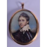 English School (18th/19th Century) by John Wright, Portrait of a handsome male. 6.25 cm x 5.25 cm.