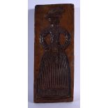 A RARE 18TH/19TH CENTURY EUROPEAN FRUITWOOD BISCUIT MOULD decorated with figures. 30 cm x 12 cm.
