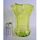 A LARGE GREEN ART GLASS VASE. 29 cm high.