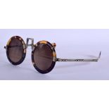 A PAIR OF VINTAGE CHINESE TORTOISESHELL SPECTACLES. 12 cm wide.