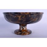 A MID 19TH CENTURY EUROPEAN GRAND YOUR CARVED MARBLE PEDESTAL BOWL upon a circular foot. 22 cm x 10