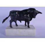 European School (Early 20th Century) Bronze, Study of a bull. 24 cm x 19 cm.