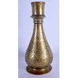 AN 18TH CENTURY MIDDLE EASTERN MUGHAL BRONZE HOOKAH PIPE BASE. 21 cm high.