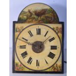 A North European print decorated wall clock, late 19th century 34 x 25cm.