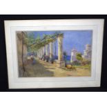 A large watercolour of by W Stephenson of a scene in Capri Italy 39 x 62 cm.