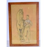 Print by Picasso "Horse with a youth in blue" with proof stamp 50 x 32 cm.