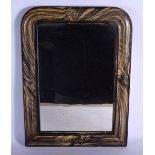 AN ANTIQUE MARBLEISED MIRROR. 48 cm x 24 cm.