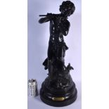 French School (19th Century) Bronze, Charmeur. 60 cm x 18 cm.