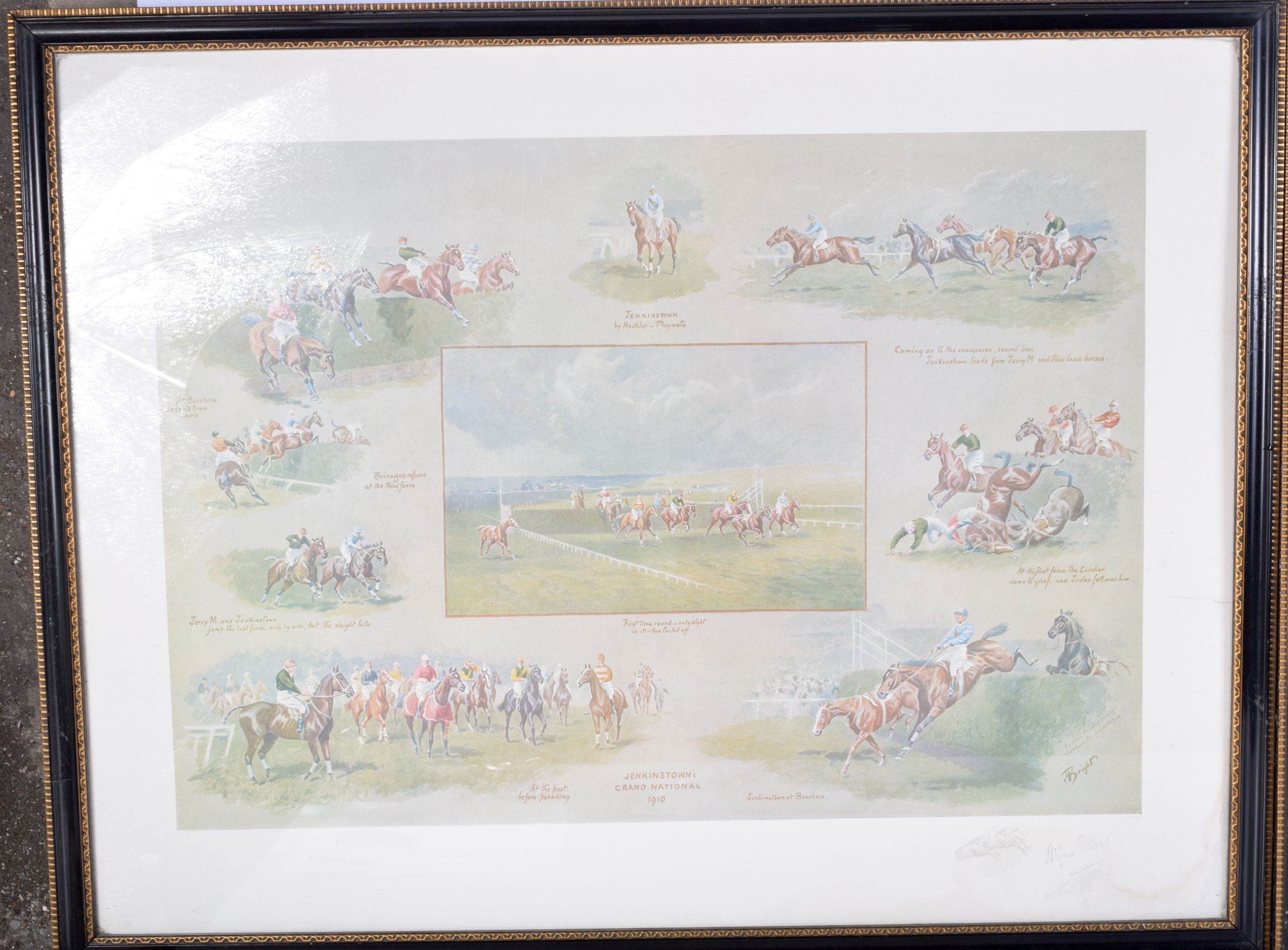 A large pair of Horse racing prints by Alfred Bright 42 x 60 cm (2) - Image 2 of 8