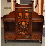 A FINE ART NOUVEAU SCOTTISH STANDING CABINET wonderfully decorated with foliage and vines. 80 cm x 6