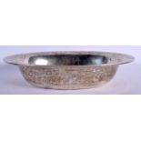 AN ANTIQUE WHITE METAL BOWL. 291 grams. 23 cm x 17 cm.