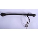 A 19TH CENTURY EUROPEAN HEAVY IRON BOUND PRIEST with double ended terminals. 27 cm long.