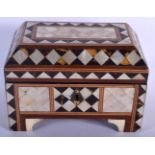 A LARGE TURKISH OTTOMAN MIDDLE EASTERN CASKET decorated with mother of pearl plaques. 21 cm x 17 cm.