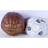 A J Salter & Son vintage leather football stamped Chelsea FC together with a Chelsea FC football wit