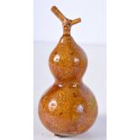 A CHINESE NATURALISTIC POTTERY DOUBLE GOURD. 11.5cm x 5.5cm, weight 122g