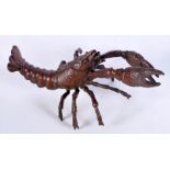 A JAPANESE BRONZE CRAYFISH. 4cm x 9.8cm, weight 106g