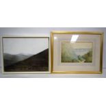 A framed oil on canvas by Mary Grant entitled "Road to Sterling" together with a framed watercolour