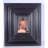 A small framed oil on panel of a male 16 x 10 cm.