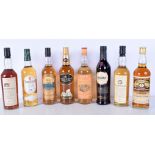 A collection of bottled Scotch Whiskey, Tamnavulin, Mortlach, Linkwood, Eilean Dubh. (8)