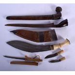 A JAPANESE TAISHO PERIOD KNIFE together with two others. Largest 34 cm long. (3)