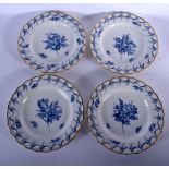 19TH C. ROYAL COPENHAGEN BLUE AND WHITE PLATES WITH PIERCED BORDER. 23cm diameter