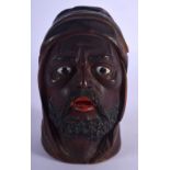 A RARE EARLY 20TH CENTURY BAVARIAN BLACK FOREST CARVED WOOD INKWELL. 13 cm x 6 cm.