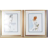 A pair of framed watercolours of nude females signed A Murray 40 x 50 cm. (2)