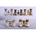 FIVE PAIRS OF ANTIQUE MOTHER OF PEARL OPERA GLASSES including a pair by Negretii & Zambra. (5)