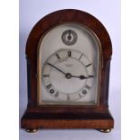 AN ANTIQUE BURR WALNUT BRACKET CLOCK by Page, Keen & Page of Plymouth. 23 cm x 14 cm.