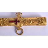 AN ANTIQUE MASONIC IVORY HANDLED SWORD. 85 cm long.