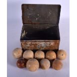 ASSORTED ANTIQUE IVORY SNOOKER BALLS. 950 grams approx. (9)