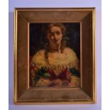 European School (19th Century) Oil on board, Female. 25 cm x 20 cm.