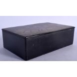 AN ANTIQUE RUSSIAN BLACK LACQUER BOX. 17 cm x 12 cm.