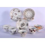 LATE 18TH / EARLY 19TH C. FIVE WORCESTER TEACUPS AND SAUCERS FLIGHT BARR OR BARR FLIGHT BARR, IMPRES